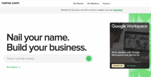 Screengrab of name.com domain name website