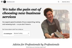 Homepage screenshot of Business.com, the domain name for which sold for $345 million in 2007.