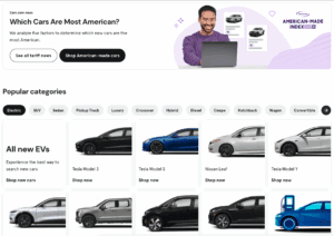 Cars.com website homepage, the most expensive domain name ever sold
