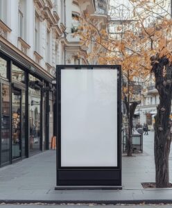 Empty billboard in city street to illustrate importance of advertising when rebranding