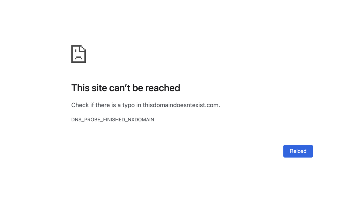parked domain error page