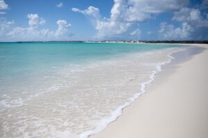Serene picture of empty beach in Anguilla, home of the .ai domain name TLD
