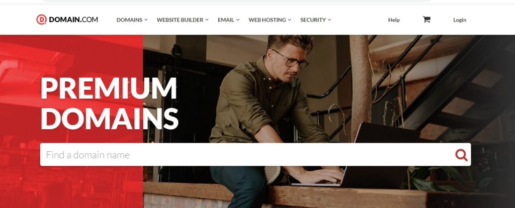 Screengrab of the domain.com domain name website