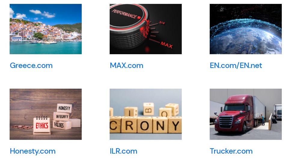 NameExperts.com screengrab of domain name listings page