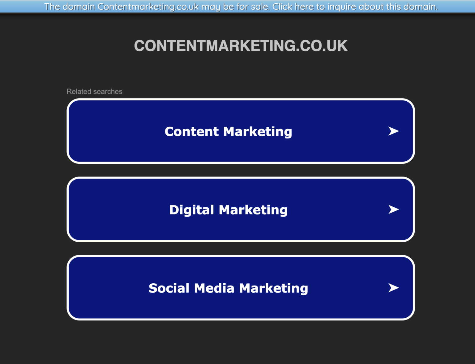 Example of an advert page on a parked domain