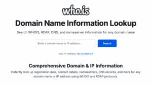 screengrab of WHOIS website homepage