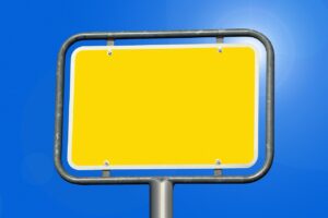 Empty street sign denoting how important names are for article about powerful brand names and domain names
