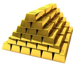 Large pile of gold bars